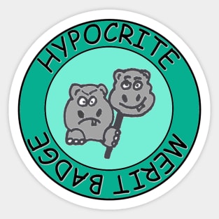 Hypocrite Merit Badge Sticker